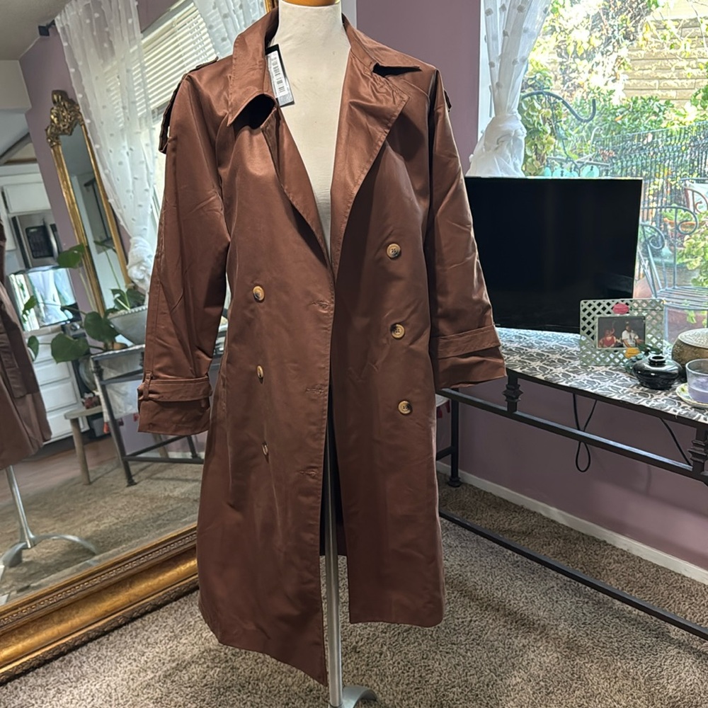 Trendyol size 38 trench coat brown